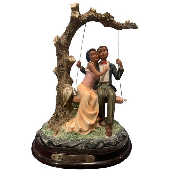 Vintage Ruby's Collections 2 Lovers On A Swing Figurine European Style Figurines - Picture 1 of 3